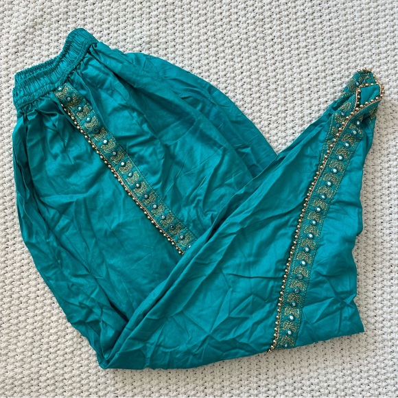 Dhoti Pants Princess Jasmine Women’s Indian Pants with Gold Bead embroidery - Picture 5 of 10